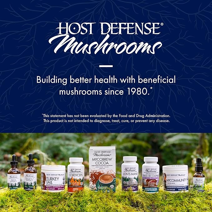 Host Defense MyCommunity Capsules - 17 Species Blend Mushroom Supplement for Immune Support - Herbal Aid with Lion's Mane, Reishi, Chaga, Cordyceps, Turkey Tail & More - 30 Capsules (15 Servings)*