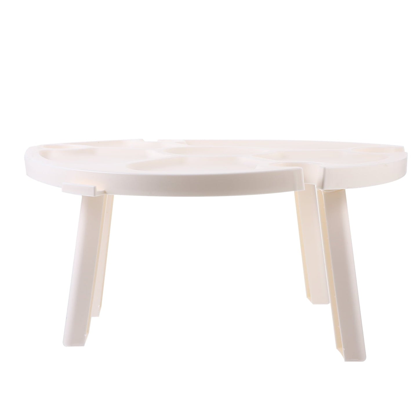 Raindrops 1Set Compact Folding Table for Outdoor Use with Rectangular Shape White Plastic 11.8X11.8X11.8in