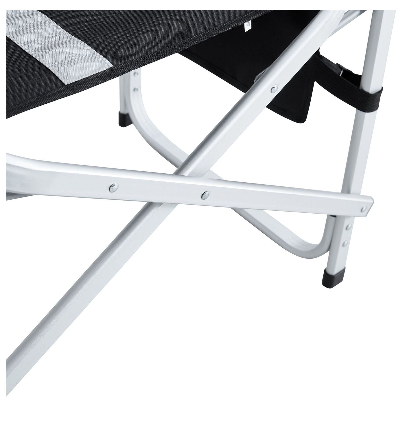 1-piece Padded Folding Outdoor Chair with Side Table and Storage Pockets, Lightweight Oversized Directors Chair for indoor, Outdoor Camping, Picnics and Fishing, Black/Grey Black+ Gray