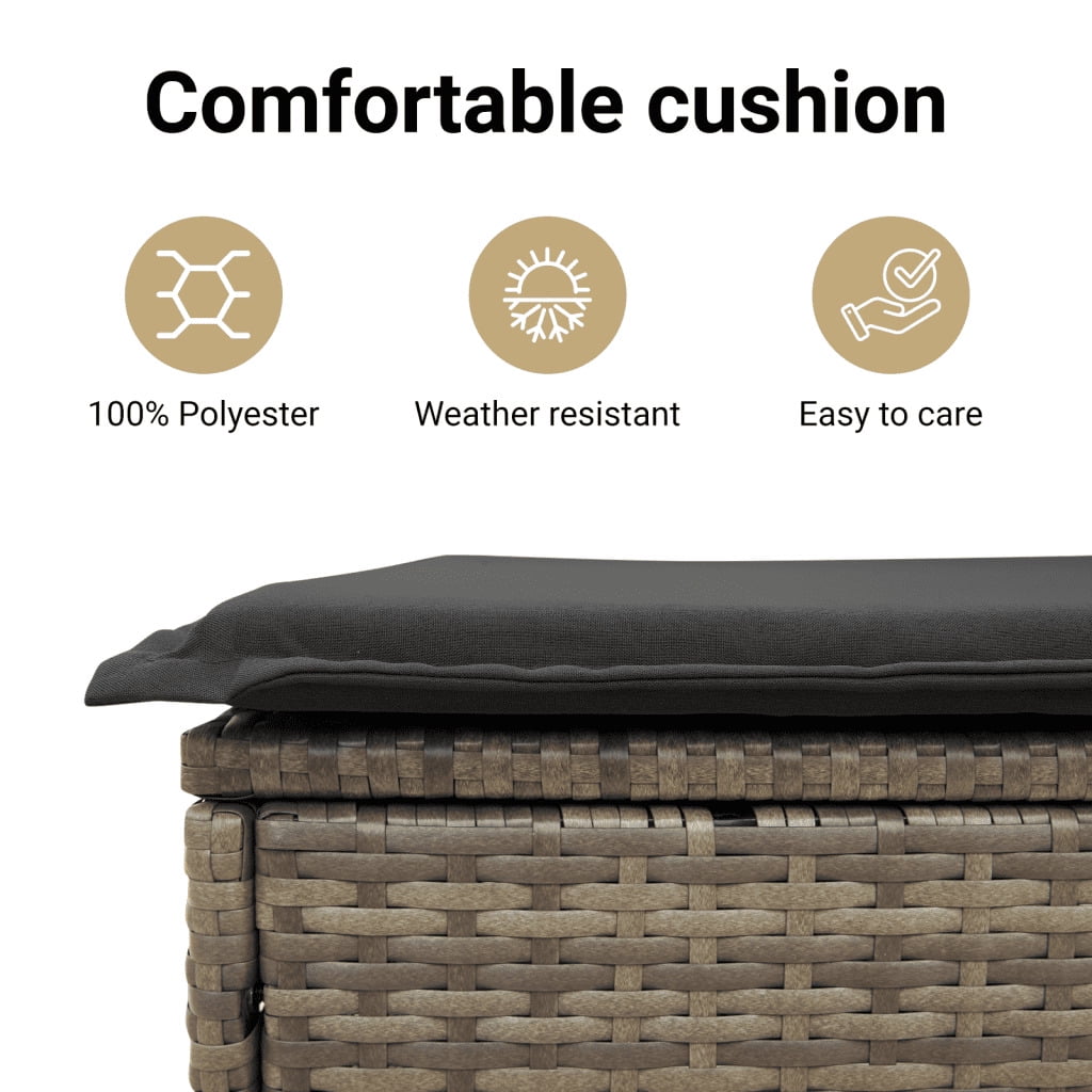 vidaXL Garden Sofa Set Gray, Dark Gray PE Rattan Large
